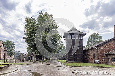 Memorial and museum Auschwitz-Birkenau Editorial Stock Photo