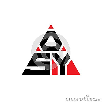 OSY triangle letter logo design with triangle shape. OSY triangle logo design monogram. OSY triangle vector logo template with red Vector Illustration