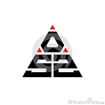 OSY triangle letter logo design with triangle shape. OSY triangle logo design monogram. OSY triangle vector logo template with red Vector Illustration