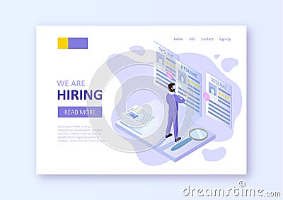 Hiring recruitment background. Vector Illustration