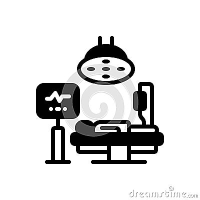 Black solid icon for Ot, operating and theatre Stock Photo