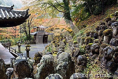 Otagi Nenbutsu-ji Temple, Kyoto, Japan. Editorial Stock Photo