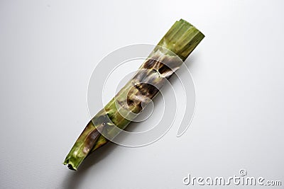 Otak-otak - Traditional food from Indonesia is a kind of snack - grilled fish cakes wrapped with banana leaf Stock Photo