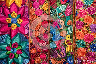 Colourful indigenous textiles closeup Editorial Stock Photo