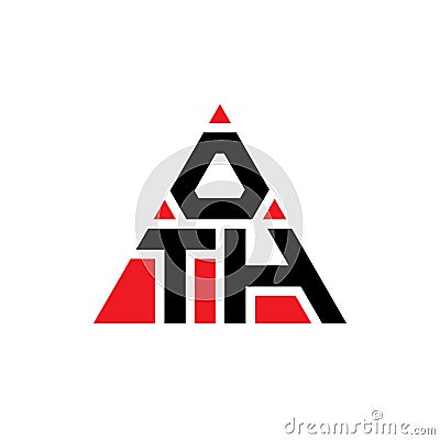 OTH triangle letter logo design with triangle shape. OTH triangle logo design monogram. OTH triangle vector logo template with red Vector Illustration