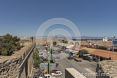 Othello Castle in Harbour of Famagusta. Cyprus Editorial Stock Photo