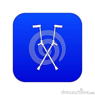 Other crutches icon digital blue Vector Illustration