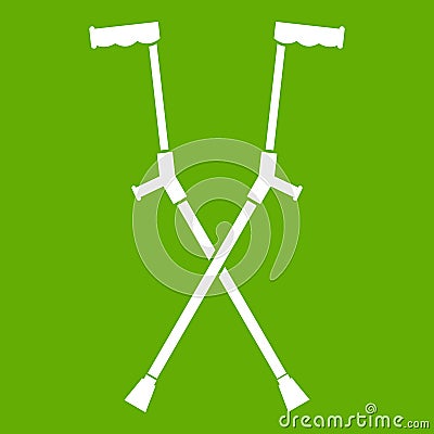 Other crutches icon green Vector Illustration