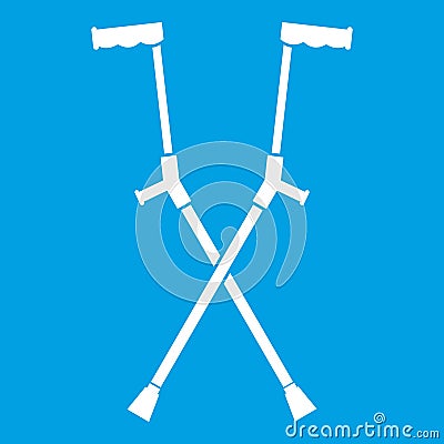 Other crutches icon white Vector Illustration