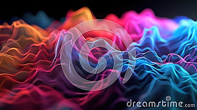 The otherwise invisible sound waves are brought to life in a rainbow of colors adding a dynamic visual element to the Stock Photo