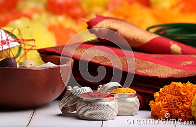 Oti bharne - Indian ritual of offering Stock Photo