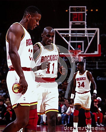 Otis Thorpe and Vernon Maxwell, Houston Rockets Editorial Stock Photo