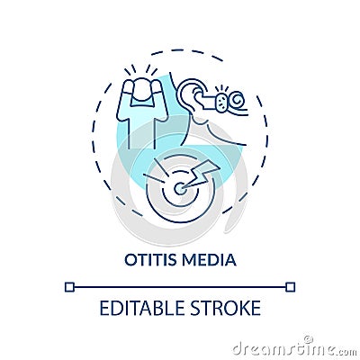 Otitis media concept icon Vector Illustration