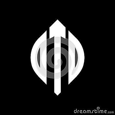 OTO circle letter logo design with circle and ellipse shape. OTO ellipse letters with typographic style. The three initials form a Vector Illustration