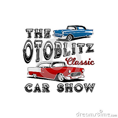 The otoblitz classic car show illustration Vector Illustration