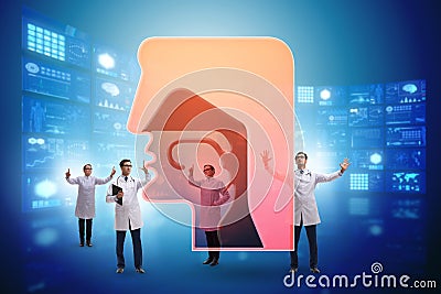 Otolaryngology concept with doctors treating patient Stock Photo