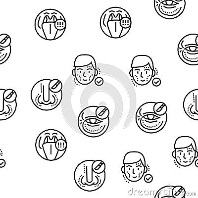 Otorhinolaryngology Treatment Vector Seamless Pattern Vector Illustration