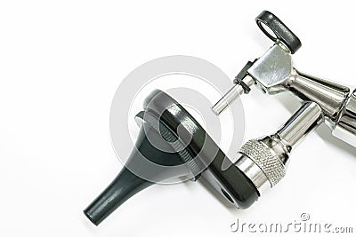 a stainless steel otoscope Stock Photo