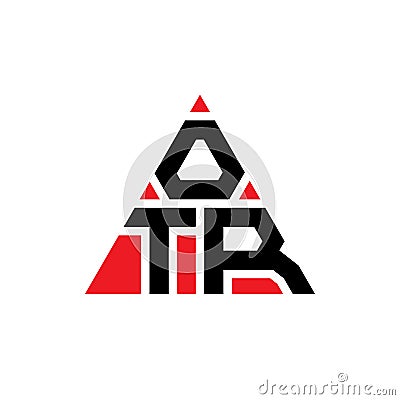 OTR triangle letter logo design with triangle shape. OTR triangle logo design monogram. OTR triangle vector logo template with red Vector Illustration