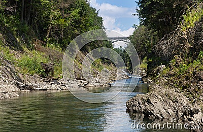 Ottauquechee River flowing through the Quechee Gorge Stock Photo