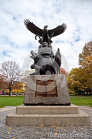 National Aboriginal Veterans Monument in Confederation Park Editorial Stock Photo