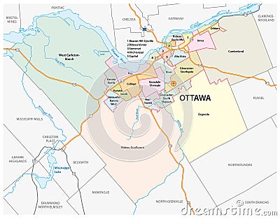 Ottawa administrative and political map Stock Photo