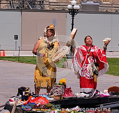 Ottawa, Canada. June 1, 2021.Ceremony to honour memory of children died in Residential School Editorial Stock Photo