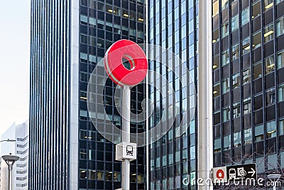 Ottawa OC Transpo, O Train transfer station sign Editorial Stock Photo