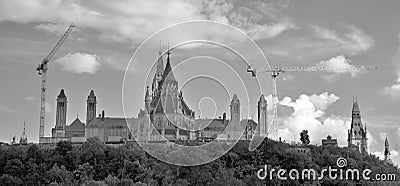 Ottawa Parliament Hillâ€™s Centre Block will close for a large-scale restoration and modernization project. Editorial Stock Photo