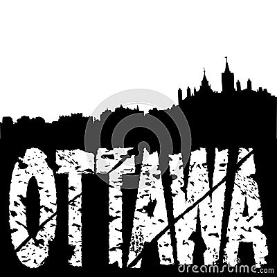 Ottawa skyline grunge text Vector Illustration