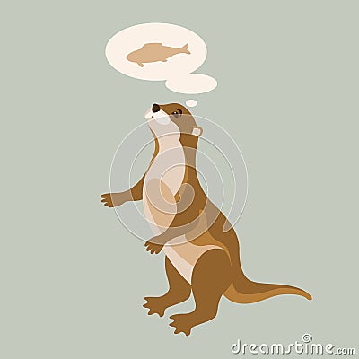 Otter cartoon vector illustration Vector Illustration