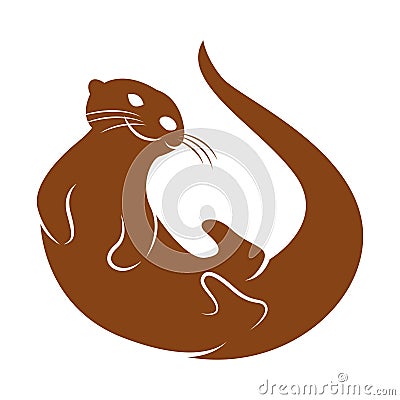Otter icon logo design Vector Illustration