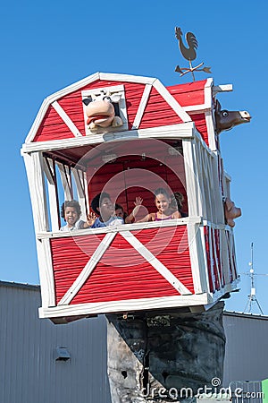 Otter Tail County Fair, Fergus Falls, Minnesota. Summer fun, fair rides in the Summ Editorial Stock Photo