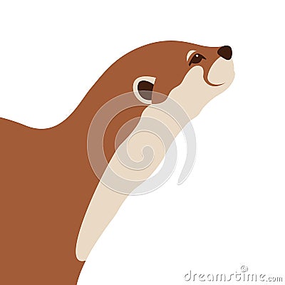 Otter vector illustration style Flat Vector Illustration