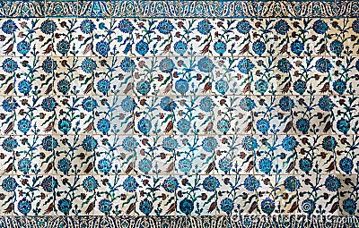 Ottoman ancient Handmade Turkish Tiles Stock Photo