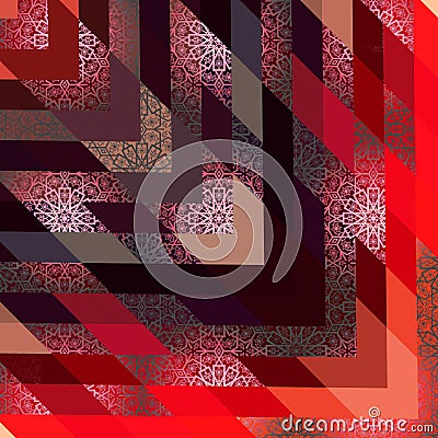 ottoman motif geometric scarf design Stock Photo