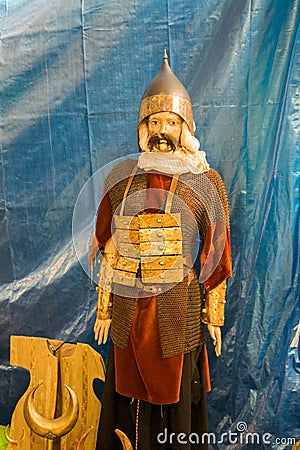 Ottoman style armor on human figure on display Editorial Stock Photo