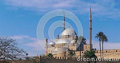 Ottoman style Great Mosque of Muhammad Ali, Citadel of Cairo, commissioned by Muhammad Ali Pasha, Cairo, Egypt Stock Photo