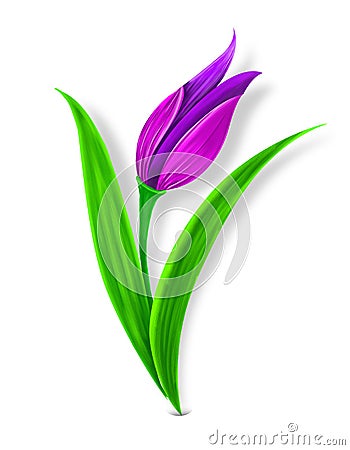 Ottoman Tulip Motif Illustration Stock Photo