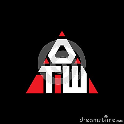 OTW triangle letter logo design with triangle shape. OTW triangle logo design monogram. OTW triangle vector logo template with red Vector Illustration