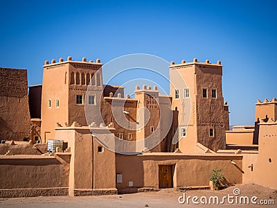 Ouarzazate Taourirt Kasbah city fortress, town castle streets Editorial Stock Photo