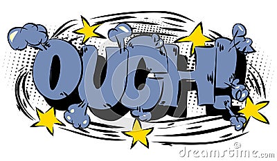 Ouch - Comics word. Vector retro abstract comic book text Vector Illustration