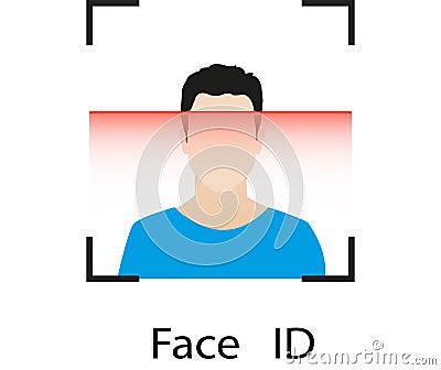 Ouch id and face id on mobile device Stock Photo