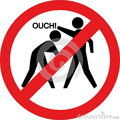Ouch sign. Hitting and beating is forbidden Stock Photo