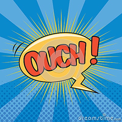 OUCH! Wording Sound Effect Vector Illustration