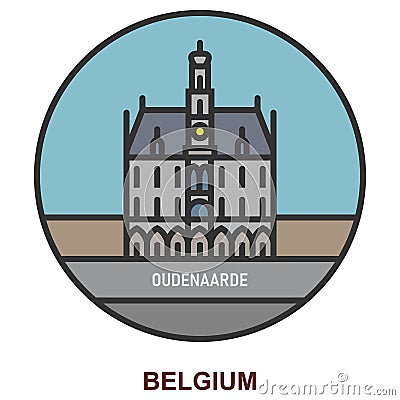 Oudenaarde. Cities and towns in Belgium Vector Illustration