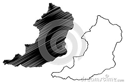 Oudomxay Province Lao People`s Democratic Republic, Muang Lao, Provinces of Laos map vector illustration, scribble sketch Vector Illustration