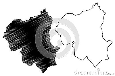 Ouham-Pende Prefecture Prefectures of the Central African Republic, CAR map vector illustration, scribble sketch Ouham Pende map Vector Illustration