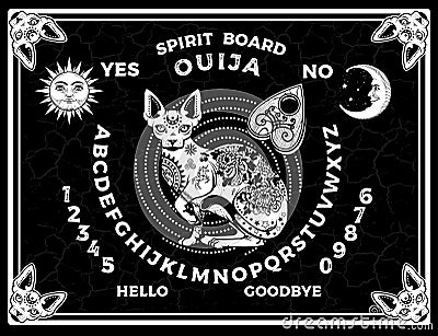Ouija Boards. Occultism Set. Voices from the Other World. Vector Illustration