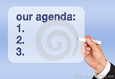 Our agenda Stock Photo